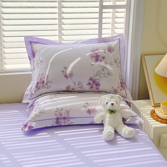 91家纺网 家纺一手货源 找家纺 星期三家纺 2025年5月春夏新款铂金全棉13372四件套（加老板微信有会员价） 春迟-紫