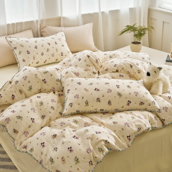 91家纺网 家纺一手货源 找家纺 （总）洋铭区（原狠狠爱） 2025新款全棉纯棉双层纱四件套