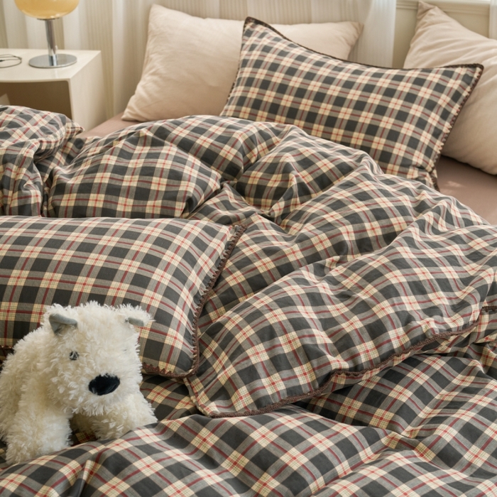 91家纺网 家纺一手货源 找家纺 （总）洋铭区（原狠狠爱） 2025新款全棉纯棉双层纱四件套