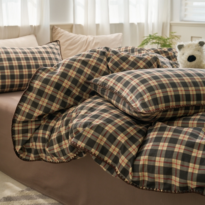 91家纺网 家纺一手货源 找家纺 （总）洋铭区（原狠狠爱） 2025新款全棉纯棉双层纱四件套