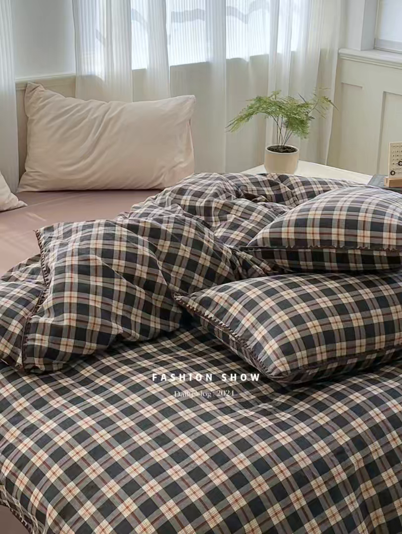 91家纺网 家纺一手货源 找家纺 （总）洋铭区（原狠狠爱） 2025新款全棉纯棉双层纱四件套