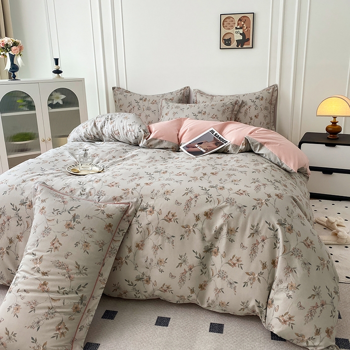 91家纺网 家纺一手货源 找家纺 星期三家纺 2025年5月春夏新款铂金全棉13372四件套（加老板微信有会员价） 春意