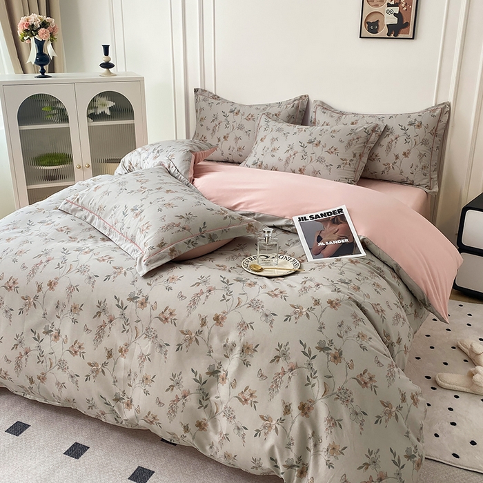 91家纺网 家纺一手货源 找家纺 星期三家纺 2025年5月春夏新款铂金全棉13372四件套（加老板微信有会员价） 春意