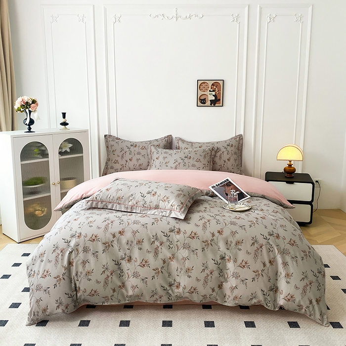 91家纺网 家纺一手货源 找家纺 星期三家纺 2025年5月春夏新款铂金全棉13372四件套（加老板微信有会员价） 春意