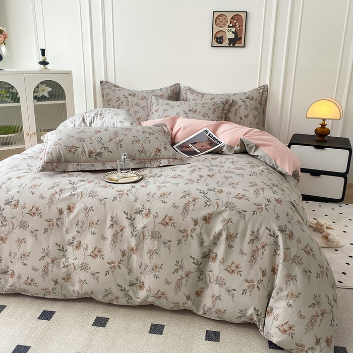 91家纺网 家纺一手货源 找家纺 星期三家纺 2025年5月春夏新款铂金全棉13372四件套（加老板微信有会员价） 春意