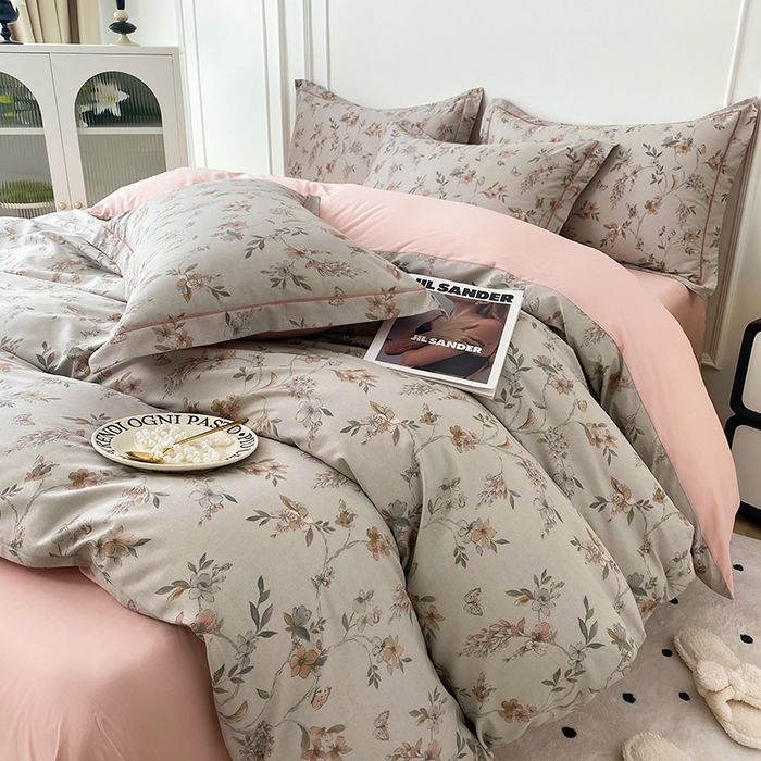 91家纺网 家纺一手货源 找家纺 星期三家纺 2025年5月春夏新款铂金全棉13372四件套（加老板微信有会员价） 春意