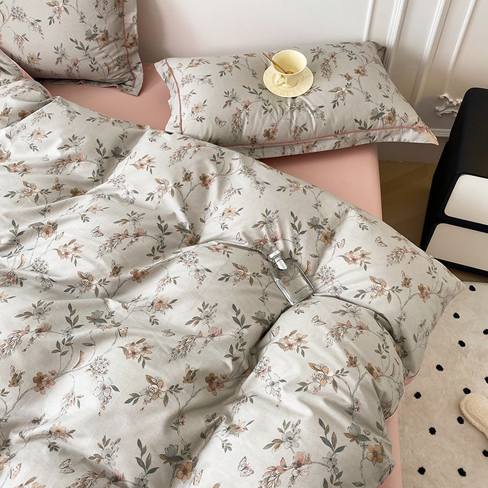 91家纺网 家纺一手货源 找家纺 星期三家纺 2025年5月春夏新款铂金全棉13372四件套（加老板微信有会员价） 春意