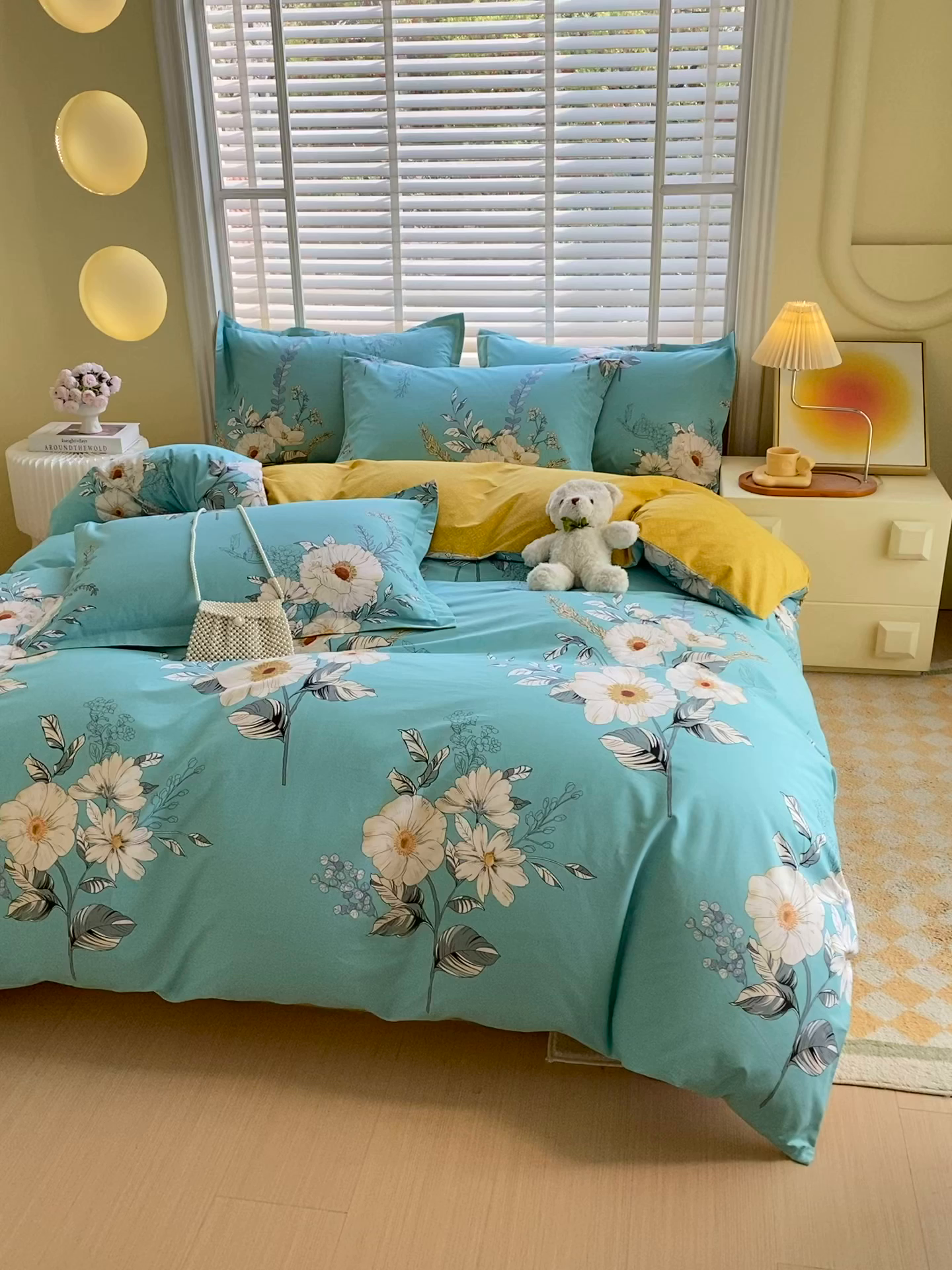 91家纺网 家纺一手货源 找家纺 星期三家纺 2025年5月春夏新款铂金全棉13372四件套（加老板微信有会员价） 花韵