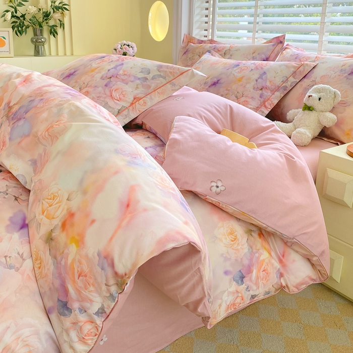 星期三家纺 2025年5月春夏新款铂金全棉13372四件套（加老板微信有会员价） 梦幻蝴蝶