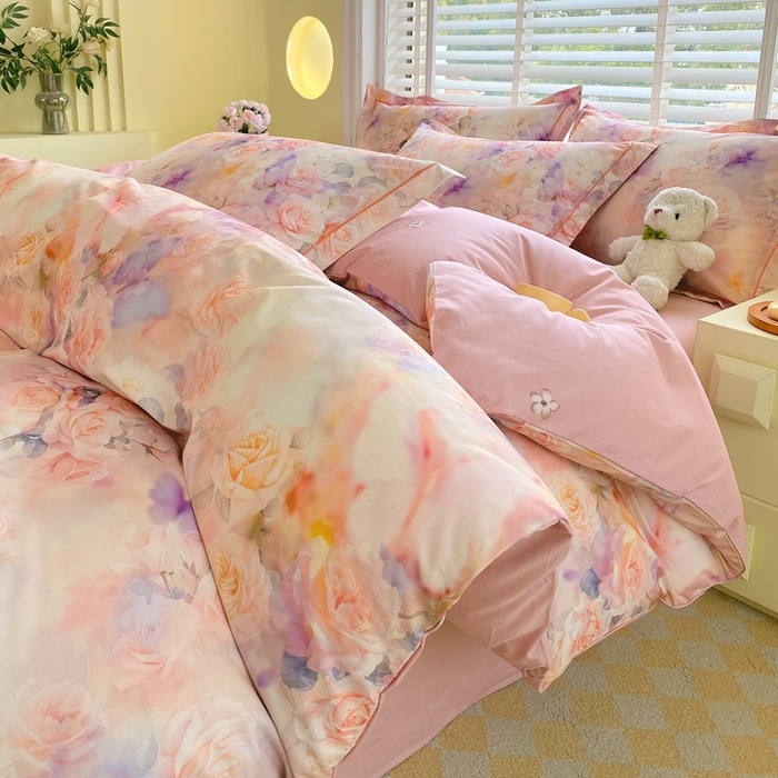 91家纺网 家纺一手货源 找家纺 星期三家纺 2025年5月春夏新款铂金全棉13372四件套（加老板微信有会员价） 梦幻蝴蝶