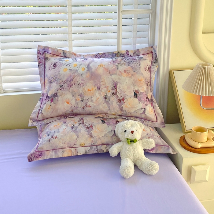 91家纺网 家纺一手货源 找家纺 星期三家纺 2025年5月春夏新款铂金全棉13372四件套（加老板微信有会员价） 油画花圃