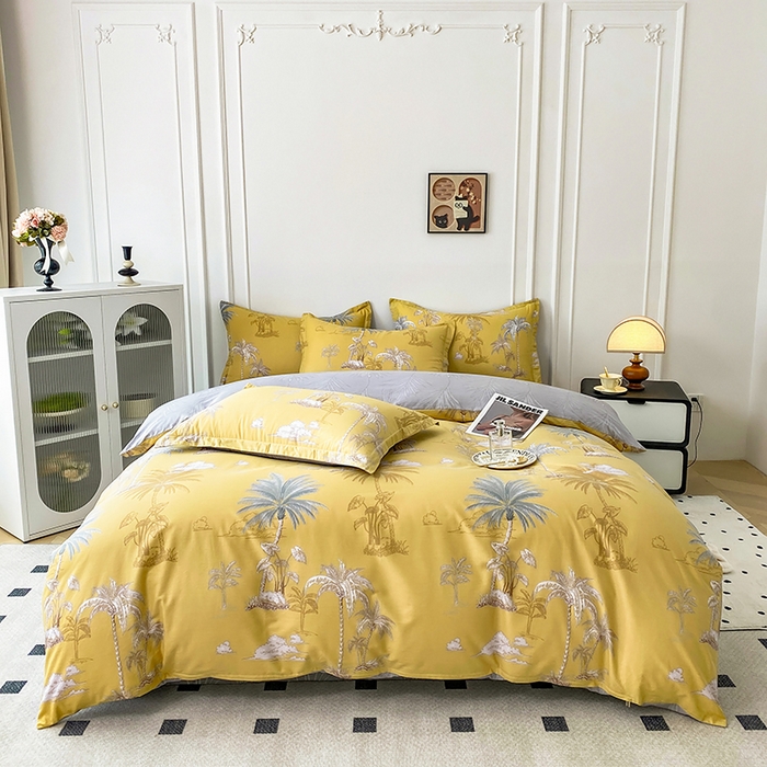 91家纺网 家纺一手货源 找家纺 星期三家纺 2025年5月春夏新款铂金全棉13372四件套（加老板微信有会员价） 玉树