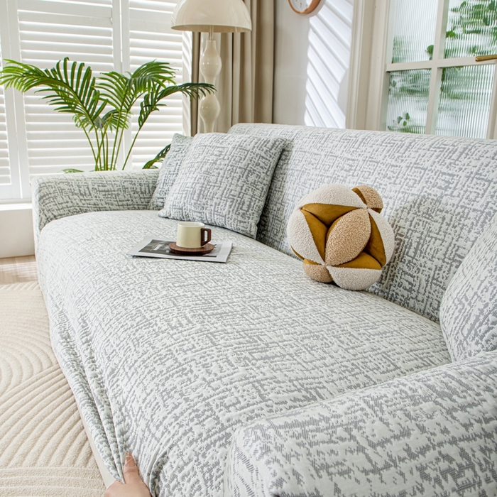 91家纺网 家纺一手货源 找家纺 沐沐家纺 2026新款夏茵沙发套 浅中灰