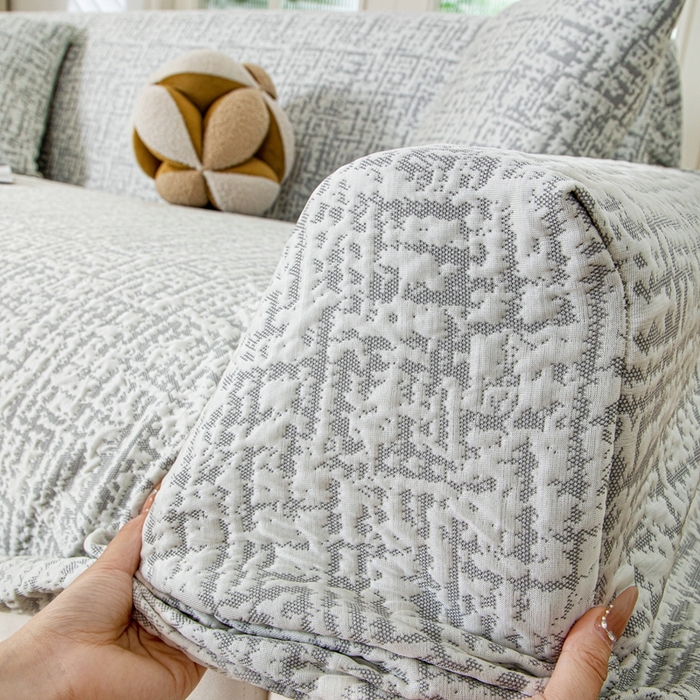 91家纺网 家纺一手货源 找家纺 沐沐家纺 2026新款夏茵沙发套 浅中灰