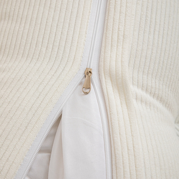 91家纺网 家纺一手货源 找家纺 沐沐家纺 2026春夏新款灯芯绒三角大靠背 白色