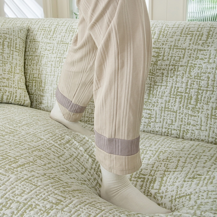 91家纺网 家纺一手货源 找家纺 沐沐家纺 2026新款夏茵沙发套 抹茶绿