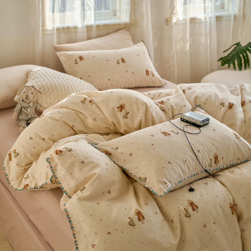 91家纺网 家纺一手货源 找家纺 （总）洋铭区（原狠狠爱） 2025新款A类全棉双层纱四件套