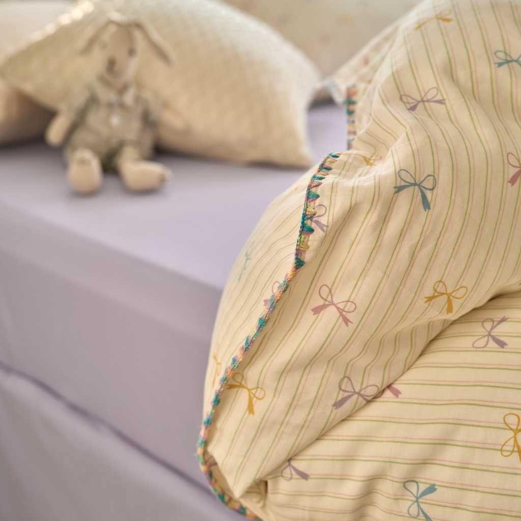 91家纺网 家纺一手货源 找家纺 洋铭区（原狠狠爱） 2025新款A类全棉双层纱四件套 初恋蝴蝶