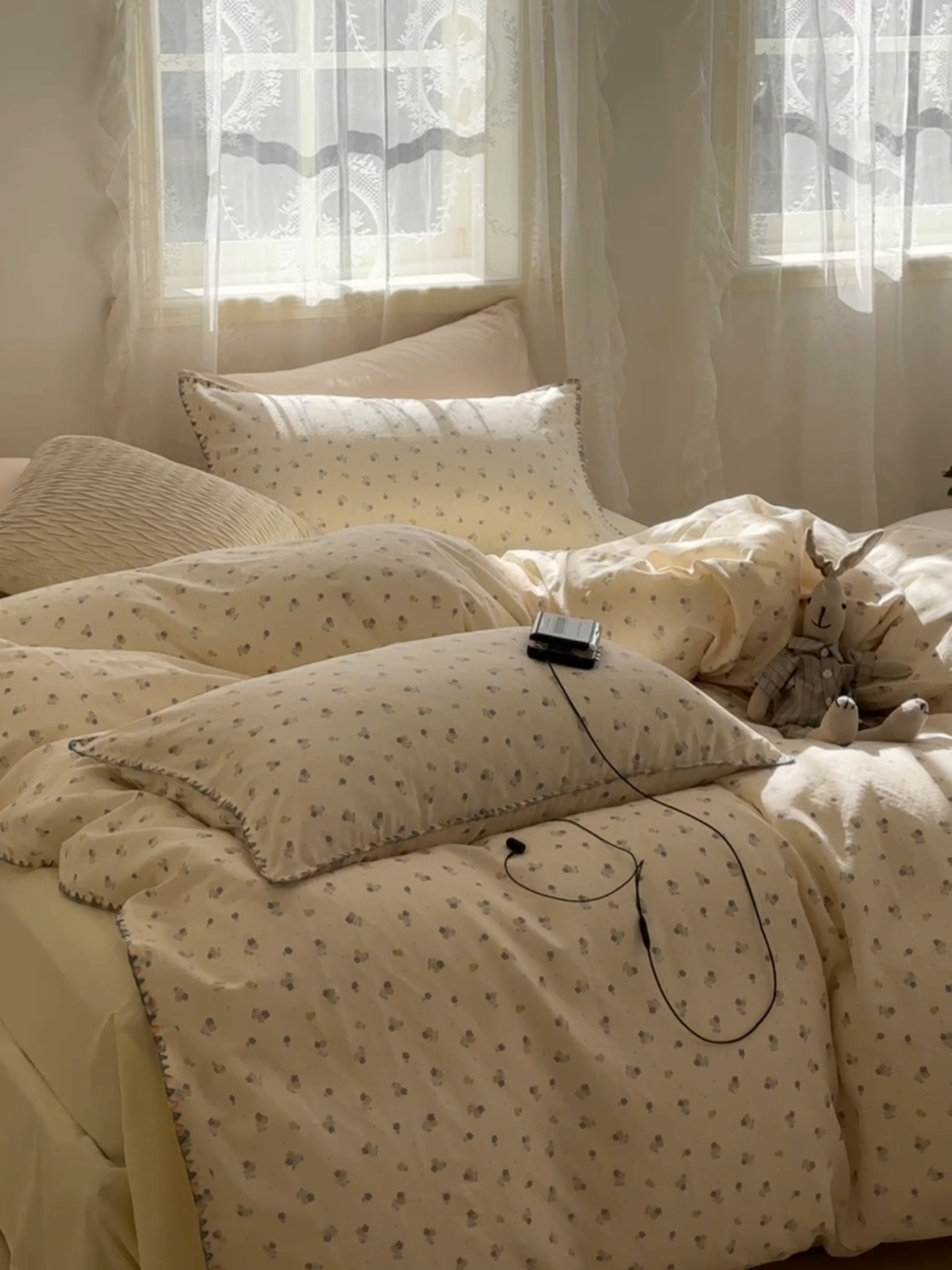 91家纺网 家纺一手货源 找家纺 洋铭区（原狠狠爱） 2025新款A类全棉双层纱四件套 铃兰花语