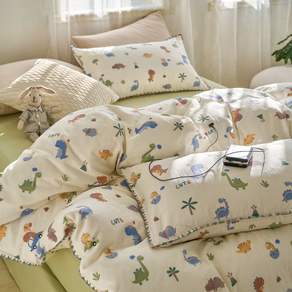 91家纺网 家纺一手货源 找家纺 （总）洋铭区（原狠狠爱） 2025新款A类全棉双层纱四件套