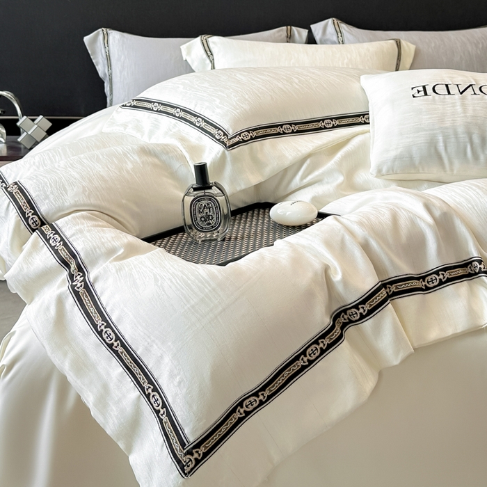 91家纺网 家纺一手货源 找家纺 （总）帝王家纺 2025轻奢风双面水洗天丝提花刺绣四件套夏季冰丝床单被套