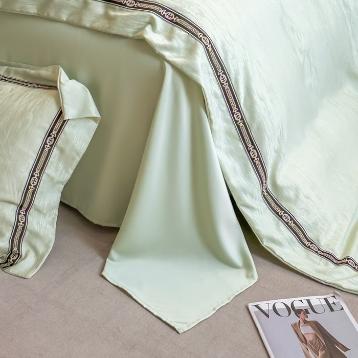 91家纺网 家纺一手货源 找家纺 （总）帝王家纺 2025轻奢风双面水洗天丝提花刺绣四件套夏季冰丝床单被套