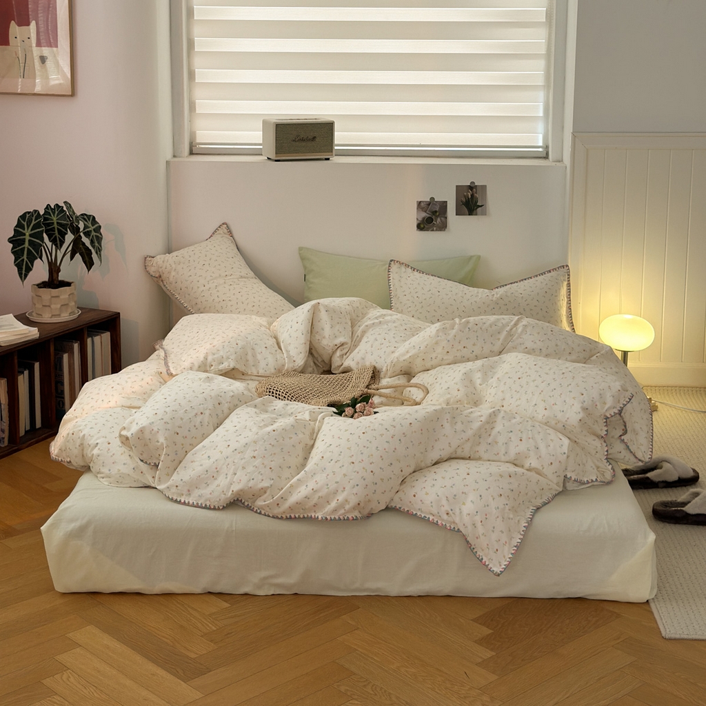 91家纺网 家纺一手货源 找家纺 （总）洋铭区（原狠狠爱） 2025新款全棉双层纱系列四件套