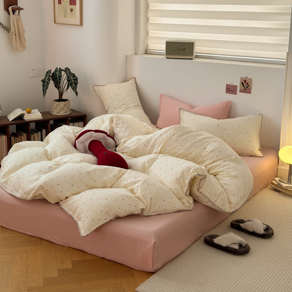 91家纺网 家纺一手货源 找家纺 （总）洋铭区（原狠狠爱） 2025新款全棉双层纱系列四件套