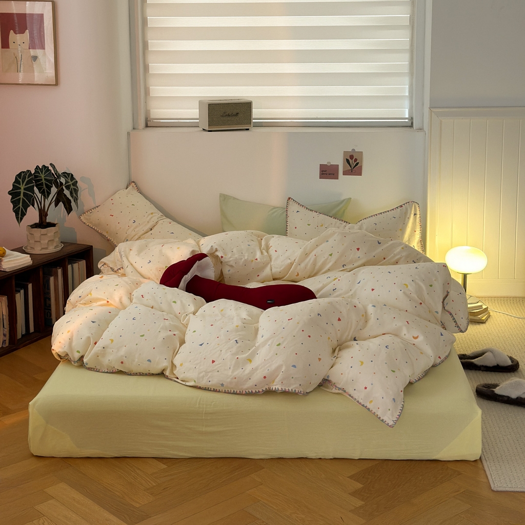 91家纺网 家纺一手货源 找家纺 （总）洋铭区（原狠狠爱） 2025新款全棉双层纱系列四件套