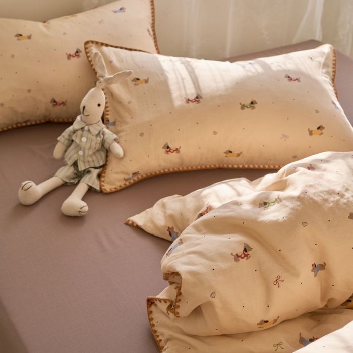 91家纺网 家纺一手货源 找家纺 （总）洋铭区（原狠狠爱） 2025新款A类全棉双层纱四件套