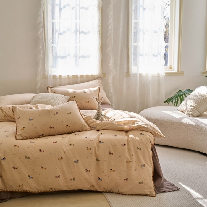 91家纺网 家纺一手货源 找家纺 （总）洋铭区（原狠狠爱） 2025新款A类全棉双层纱四件套