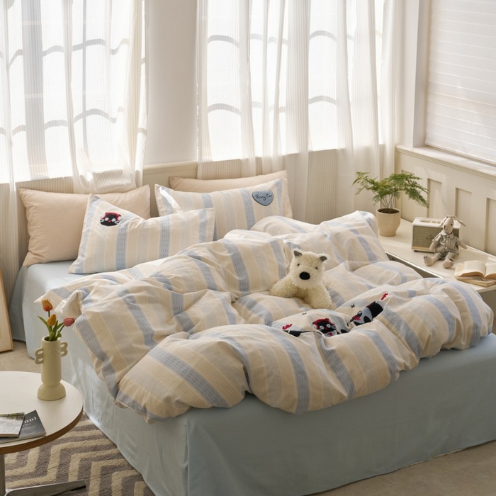 91家纺网 家纺一手货源 找家纺 （总）洋铭区（原狠狠爱） 2025新款A类全棉双层纱毛巾绣四件套