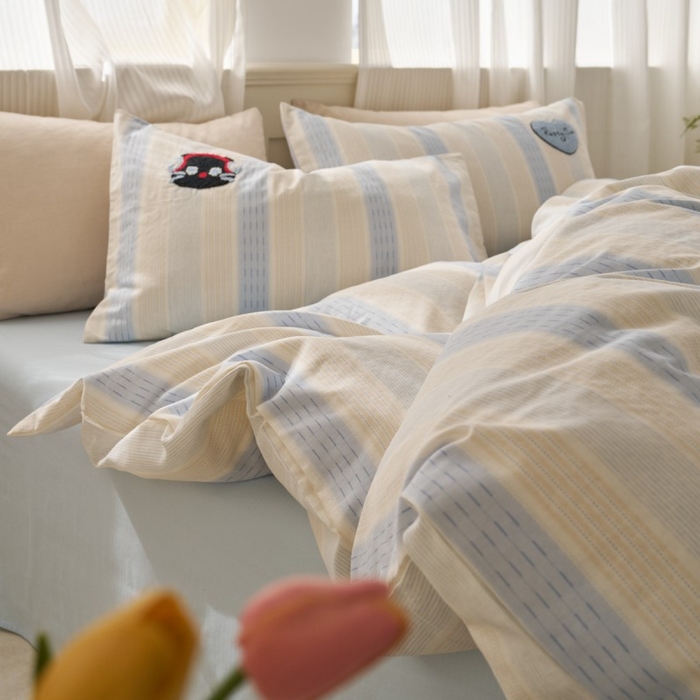 91家纺网 家纺一手货源 找家纺 （总）洋铭区（原狠狠爱） 2025新款A类全棉双层纱毛巾绣四件套