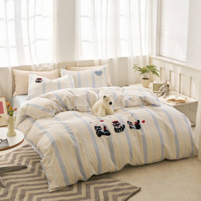 （总）洋铭区（原狠狠爱） 2025新款A类全棉双层纱毛巾绣四件套