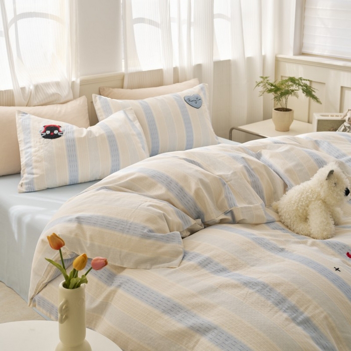 91家纺网 家纺一手货源 找家纺 （总）洋铭区（原狠狠爱） 2025新款A类全棉双层纱毛巾绣四件套