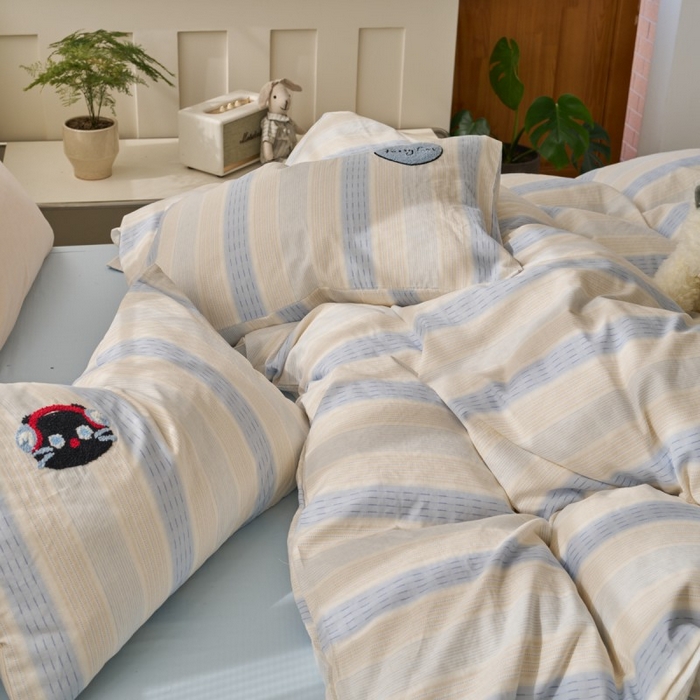 91家纺网 家纺一手货源 找家纺 （总）洋铭区（原狠狠爱） 2025新款A类全棉双层纱毛巾绣四件套