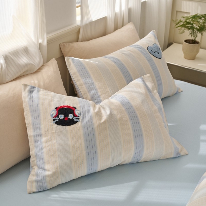 91家纺网 家纺一手货源 找家纺 （总）洋铭区（原狠狠爱） 2025新款A类全棉双层纱毛巾绣四件套