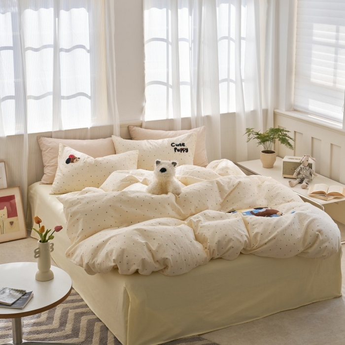 91家纺网 家纺一手货源 找家纺 洋铭区（原狠狠爱） 2025新款A类全棉双层纱毛巾绣四件套 蓝色购物车