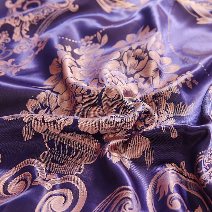 91家纺网 家纺一手货源 找家纺 优美 2025新款一字绣提花四件套系列 五彩斑斓（紫色）