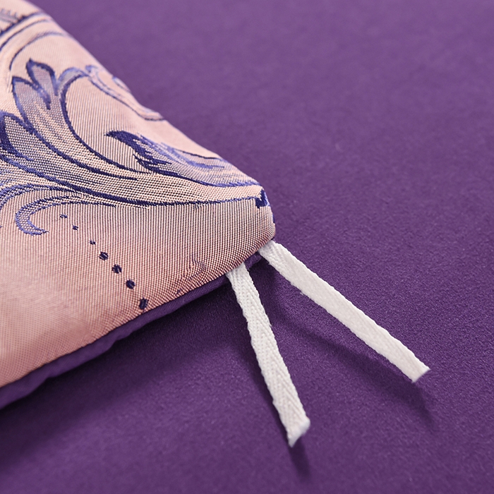 91家纺网 家纺一手货源 找家纺 优美 2025新款一字绣提花四件套系列 五彩斑斓（紫色）