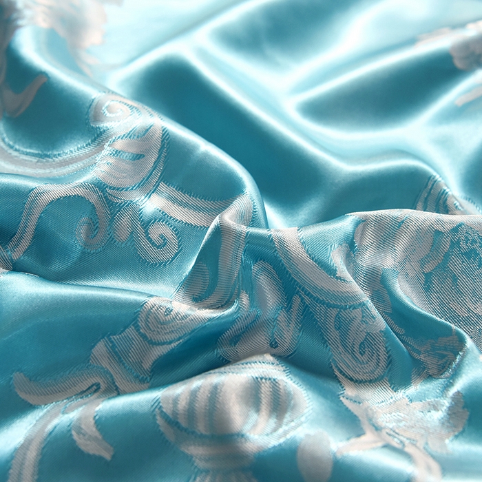 91家纺网 家纺一手货源 找家纺 优美 2025新款一字绣提花四件套系列 圣托里尼（金兰）