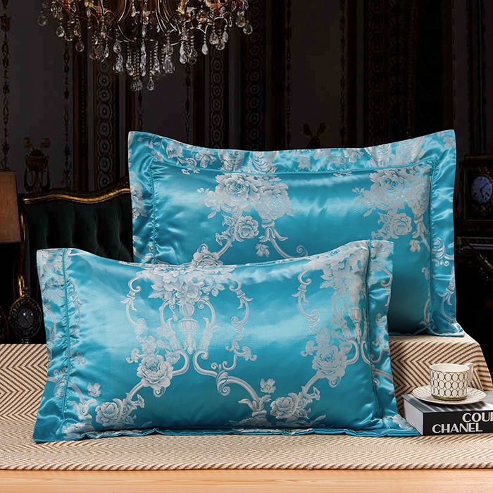 91家纺网 家纺一手货源 找家纺 优美 2025新款一字绣提花四件套系列 圣托里尼（金兰）