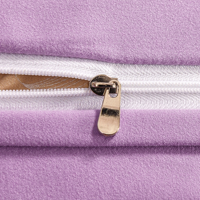 91家纺网 家纺一手货源 找家纺 优美 2025新款一字绣提花四件套系列 花间飞舞（雪青）