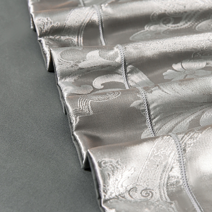 91家纺网 家纺一手货源 找家纺 优美 2025新款一字绣提花四件套系列 曼珠莎华（银灰）