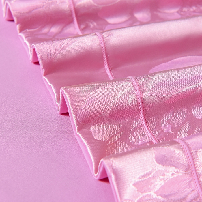 91家纺网 家纺一手货源 找家纺 优美 2025新款一字绣提花四件套系列 花间飞舞（粉红）