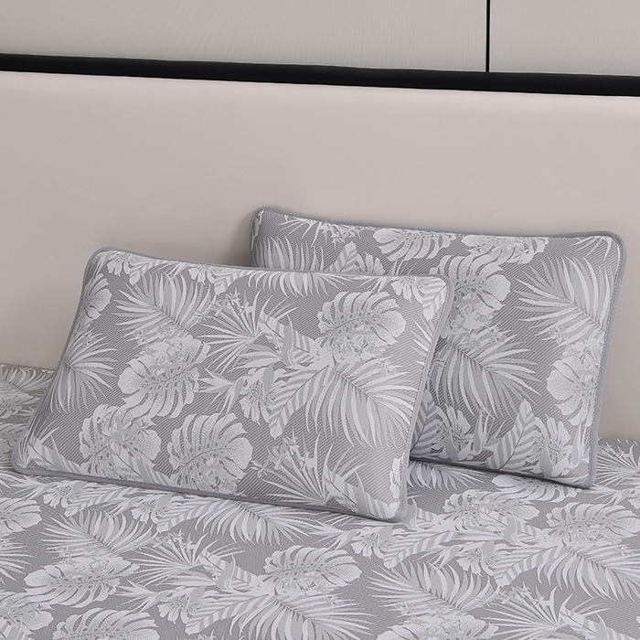 91家纺网 家纺一手货源 找家纺 （总）芯诗曼家纺 2025新款三明治凉感丝提花冰丝席凉席三件套