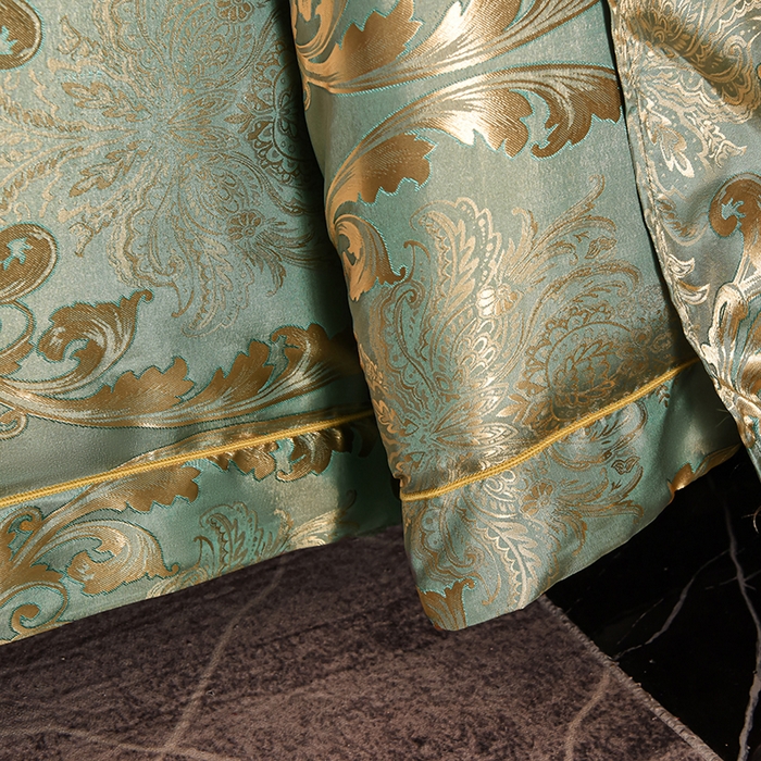 91家纺网 家纺一手货源 找家纺 优美 2025新款一字绣提花四件套系列 奢华风情（金兰）