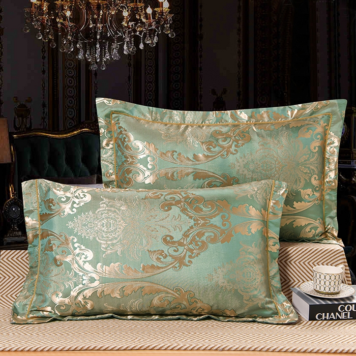 91家纺网 家纺一手货源 找家纺 优美 2025新款一字绣提花四件套系列 奢华风情（金兰）