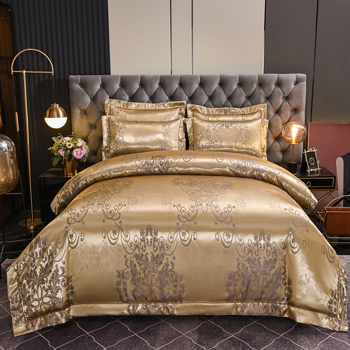 优美 2025新款一字绣提花四件套系列 圣佛丽亚（富贵金）