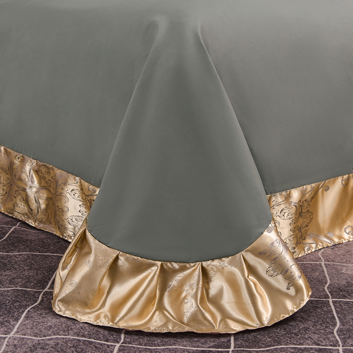 91家纺网 家纺一手货源 找家纺 优美 2025新款一字绣提花四件套系列 圣佛丽亚（富贵金）